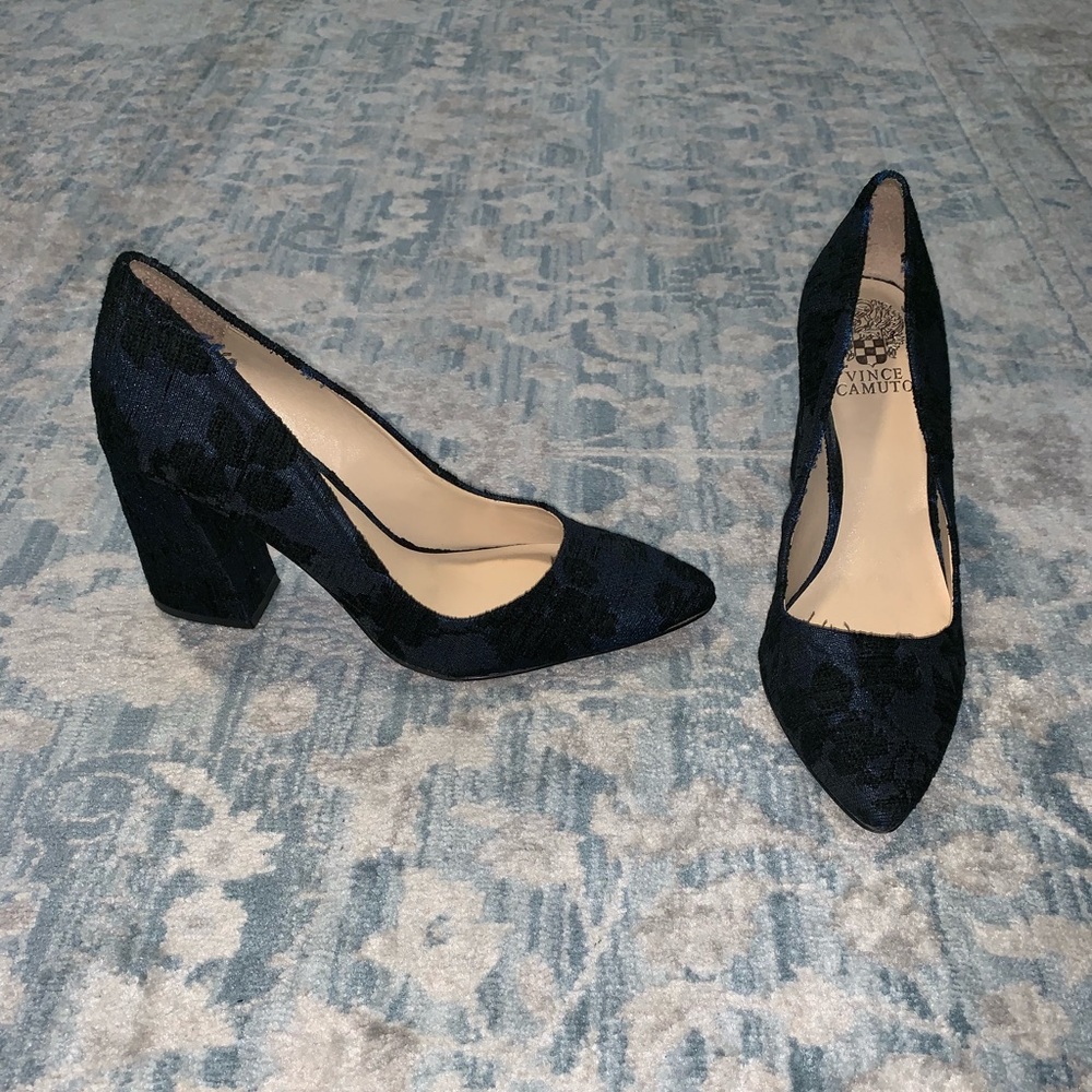 Vince Camuto navy heels